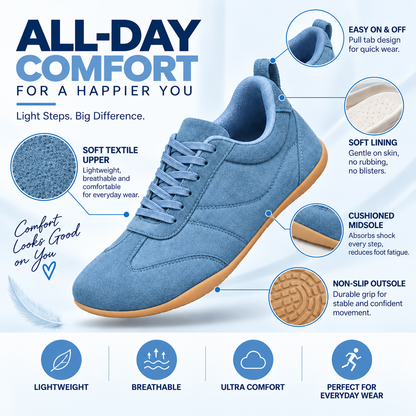 LAST DAY 80% OFF - 👣 Women's Orthopedic Arch Support Sneakers with Lace-Up Design & Cushioned Flat Sole