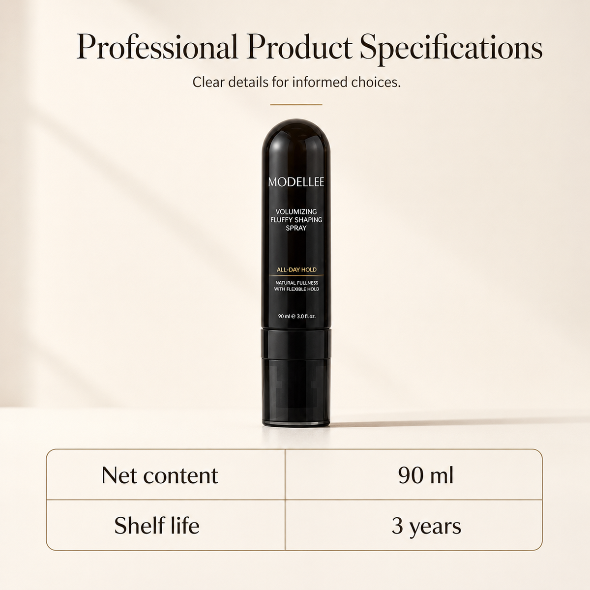 90ml Fluffy Hair Shaping Spray Long Lasting Volumizing Mist with Peach Fragrance