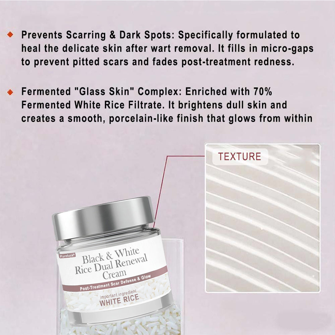 𝑶𝒏𝒍𝒊𝒏𝒆 𝑷𝒉𝒂𝒓𝒎𝒂𝒄𝒚| 𝑷𝒖𝒓𝒆𝒍𝒐𝒓𝒂® 𝑩𝒍𝒂𝒄𝒌 & 𝑾𝒉𝒊𝒕𝒆 𝑹𝒊𝒄𝒆 𝑫𝒖𝒂𝒍 𝑹𝒆𝒏𝒆𝒘𝒂𝒍 𝑪𝒓𝒆𝒂𝒎 ✨ (For removing warts, skin growths & keratin buildup, followed by intensive barrier repair to fade dark spots and prevent scarring)