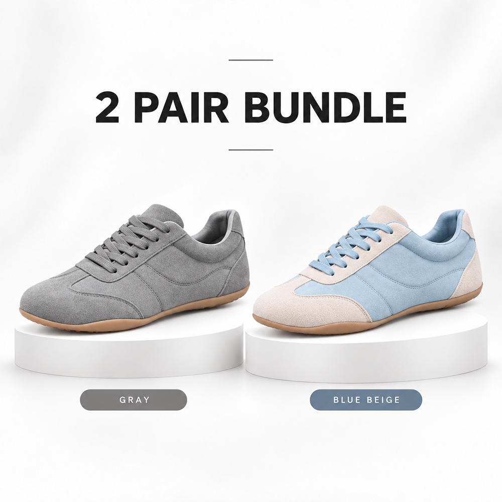 LAST DAY 80% OFF - 👣 Women's Orthopedic Arch Support Sneakers with Lace-Up Design & Cushioned Flat Sole