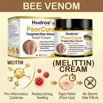 𝐉𝐚𝐧𝐮𝐚𝐫𝐲 𝐓𝐫𝐞𝐚𝐭𝐦𝐞𝐧𝐭 𝐂𝐨𝐮𝐫𝐬𝐞 |Hudros® PsorCure Targeted Bee Venom Relief Cream