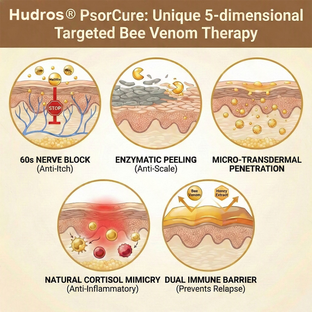 𝐉𝐚𝐧𝐮𝐚𝐫𝐲 𝐓𝐫𝐞𝐚𝐭𝐦𝐞𝐧𝐭 𝐂𝐨𝐮𝐫𝐬𝐞 |Hudros® PsorCure Targeted Bee Venom Relief Cream