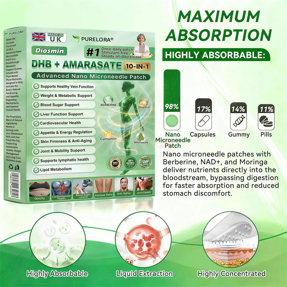 𝐎𝐟𝐟𝐢𝐜𝐢𝐚𝐥 𝐒𝐭𝐨𝐫𝐞|𝐏𝐮𝐫𝐞𝐥𝐨𝐫𝐚® 𝐌𝐞𝐭𝐚𝐛𝐨𝐥𝐢𝐜 𝐌𝐚𝐭𝐫𝐢𝐱™ – 𝐃𝐇𝐁 + 𝐀𝐦𝐚𝐫𝐚𝐬𝐚𝐭𝐞 𝟏𝟎-𝐢𝐧-𝟏 𝐍𝐚𝐧𝐨 𝐌𝐢𝐜𝐫𝐨𝐧𝐞𝐞𝐝𝐥𝐞 𝐏𝐚𝐭𝐜𝐡 (💧𝐉𝐮𝐬𝐭 𝐎𝐧𝐜𝐞 𝐚 𝐃𝐚𝐲 – 𝐕𝐢𝐬𝐢𝐛𝐥𝐞 𝐑𝐞𝐬𝐮𝐥𝐭𝐬 𝐢𝐧 𝟕 𝐃𝐚𝐲𝐬!) ✅𝐓𝐚𝐜𝐤𝐥𝐞𝐬 𝐨𝐛𝐞𝐬𝐢𝐭𝐲, 𝐥𝐨𝐨𝐬𝐞 𝐬𝐤𝐢𝐧, 𝐝𝐢𝐚𝐛𝐞𝐭𝐞𝐬, 𝐬𝐥𝐞𝐞𝐩 𝐢𝐬𝐬𝐮𝐞𝐬, 𝐣𝐨𝐢𝐧𝐭 𝐩𝐚𝐢𝐧, 𝐚𝐧𝐝 𝐬𝐮𝐩𝐩𝐨𝐫𝐭𝐬 𝐯𝐞𝐢𝐧 & 𝐥𝐲𝐦𝐩𝐡𝐚𝐭𝐢𝐜 𝐜𝐢𝐫𝐜𝐮𝐥𝐚𝐭𝐢𝐨𝐧