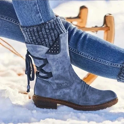 🔥𝑳𝑨𝑺𝑻 𝑫𝑨𝒀 𝑺𝑨𝑳𝑬-𝟖𝟎% 𝑶𝑭𝑭🔥Women's Winter Low Barrel Orthotic Bow Support Wool Warm Boots