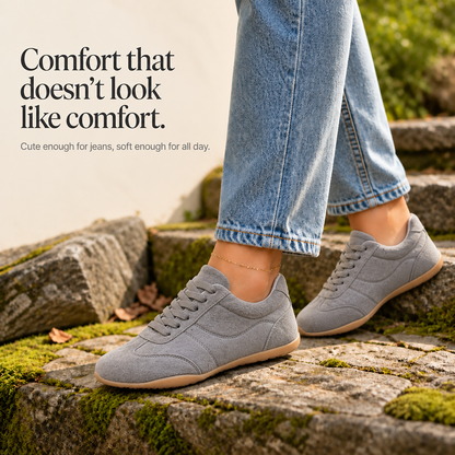 LAST DAY 80% OFF - 👣 Women's Orthopedic Arch Support Sneakers with Lace-Up Design & Cushioned Flat Sole