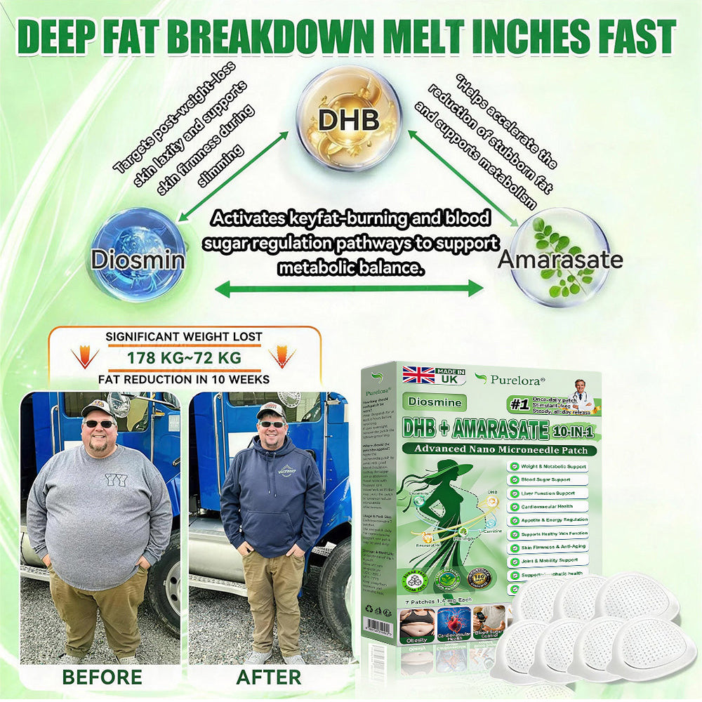 <𝐍𝐞𝐰 𝐈𝐦𝐩𝐫𝐨𝐯𝐞𝐝 𝐅𝐨𝐫𝐦𝐮𝐥𝐚> 𝐏𝐮𝐫𝐞𝐥𝐨𝐫𝐚® 𝐌𝐞𝐭𝐚𝐛𝐨𝐥𝐢𝐜 𝐌𝐚𝐭𝐫𝐢𝐱 – 𝐃𝐇𝐁 + 𝐀𝐦𝐚𝐫𝐚𝐬𝐚𝐭𝐞 𝟏𝟎-𝐢𝐧-𝟏 𝐍𝐚𝐧𝐨 𝐌𝐢𝐜𝐫𝐨𝐧𝐞𝐞𝐝𝐥𝐞 𝐏𝐚𝐭𝐜𝐡 ✅𝐓𝐚𝐜𝐤𝐥𝐞𝐬 𝐨𝐛𝐞𝐬𝐢𝐭𝐲, 𝐥𝐨𝐨𝐬𝐞 𝐬𝐤𝐢𝐧, 𝐝𝐢𝐚𝐛𝐞𝐭𝐞𝐬, 𝐬𝐥𝐞𝐞𝐩 𝐢𝐬𝐬𝐮𝐞𝐬, 𝐣𝐨𝐢𝐧𝐭 𝐩𝐚𝐢𝐧, 𝐚𝐧𝐝 𝐬𝐮𝐩𝐩𝐨𝐫𝐭𝐬 𝐯𝐞𝐢𝐧 & 𝐥𝐲𝐦𝐩𝐡𝐚𝐭𝐢𝐜 𝐜𝐢𝐫𝐜𝐮𝐥𝐚𝐭𝐢𝐨𝐧