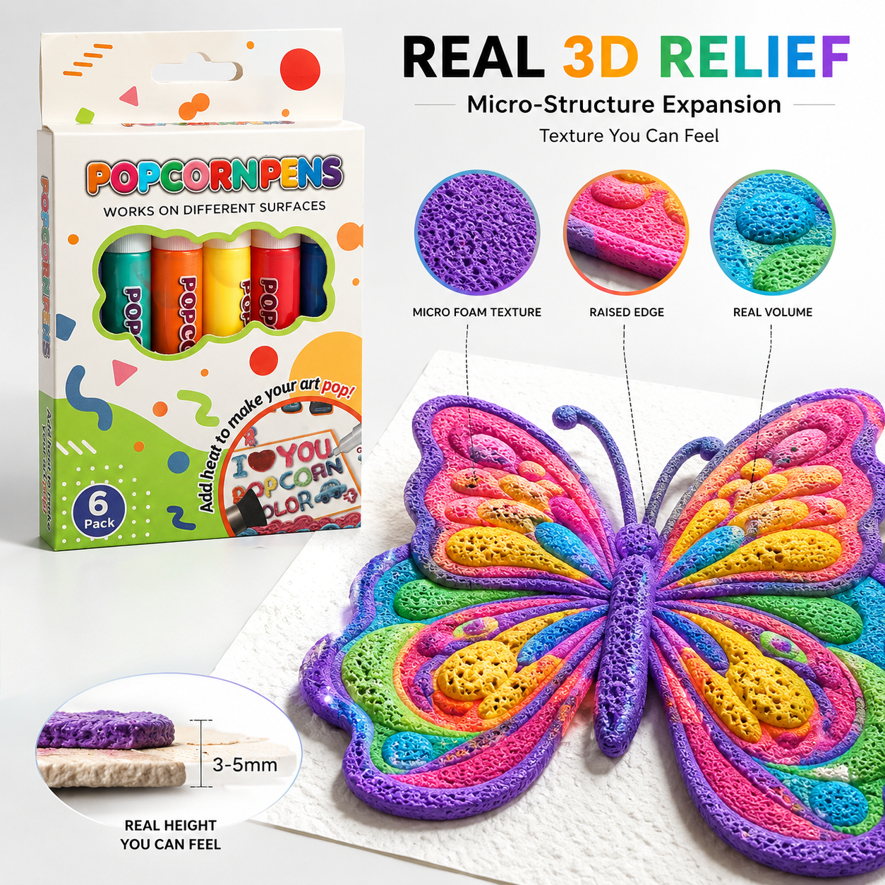 🔥Last Day Promotion 80% OFF丨IEY® 🖍️3D Relief Art Pen – Turn Flat Drawings Into Touchable 3D Art🪄
