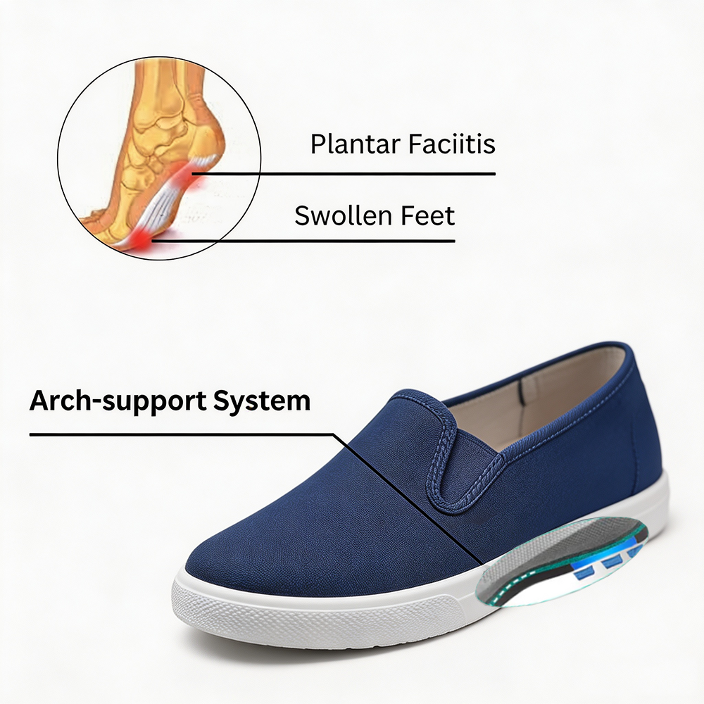 🔥 LAST DAY: 80% OFF - 👑 Women's Orthopaedic Comfort Walking Shoes, Slip-On Design, All-Day Arch Support