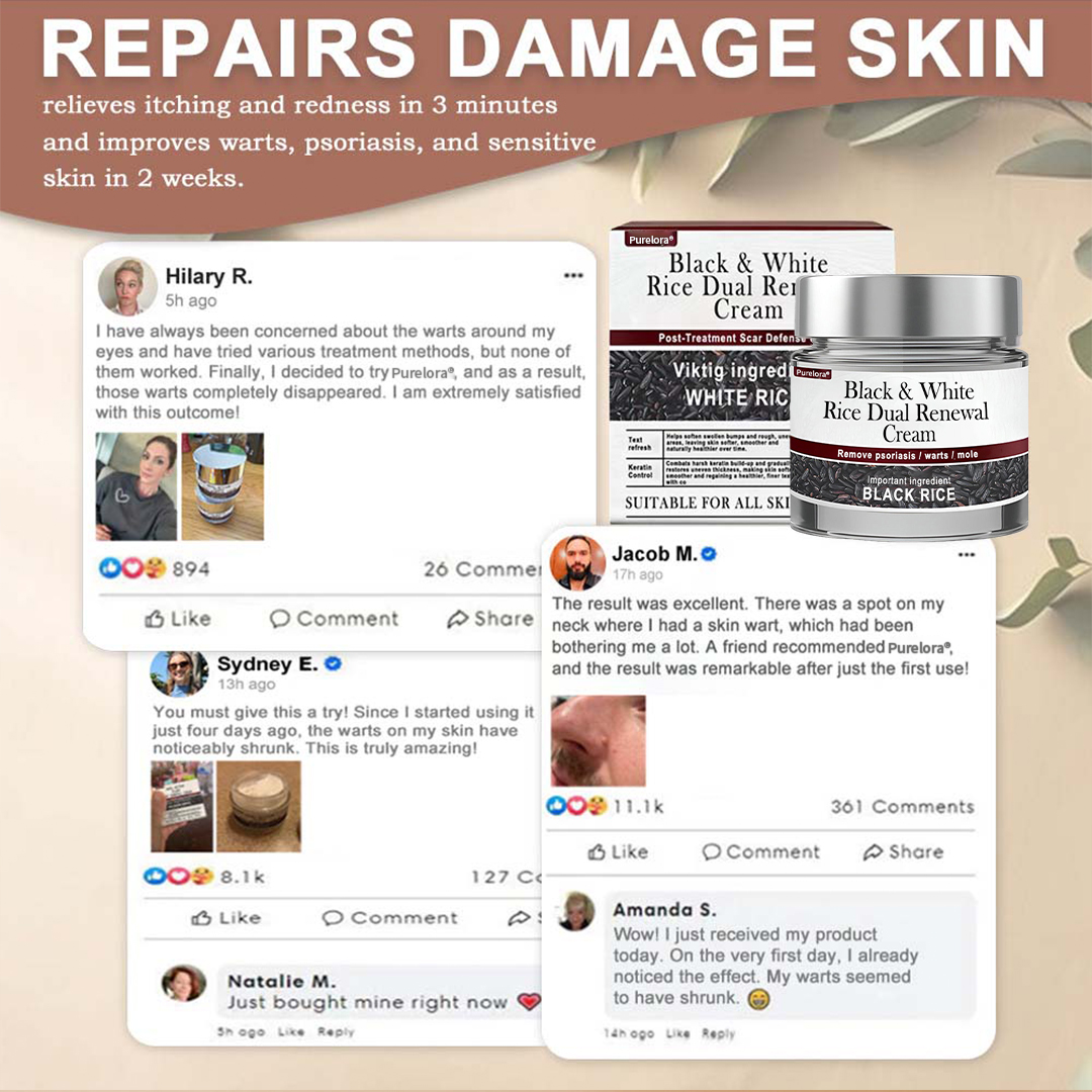 𝑶𝒏𝒍𝒊𝒏𝒆 𝑷𝒉𝒂𝒓𝒎𝒂𝒄𝒚| 𝑷𝒖𝒓𝒆𝒍𝒐𝒓𝒂® 𝑩𝒍𝒂𝒄𝒌 & 𝑾𝒉𝒊𝒕𝒆 𝑹𝒊𝒄𝒆 𝑫𝒖𝒂𝒍 𝑹𝒆𝒏𝒆𝒘𝒂𝒍 𝑪𝒓𝒆𝒂𝒎 ✨ (For removing warts, skin growths & keratin buildup, followed by intensive barrier repair to fade dark spots and prevent scarring)