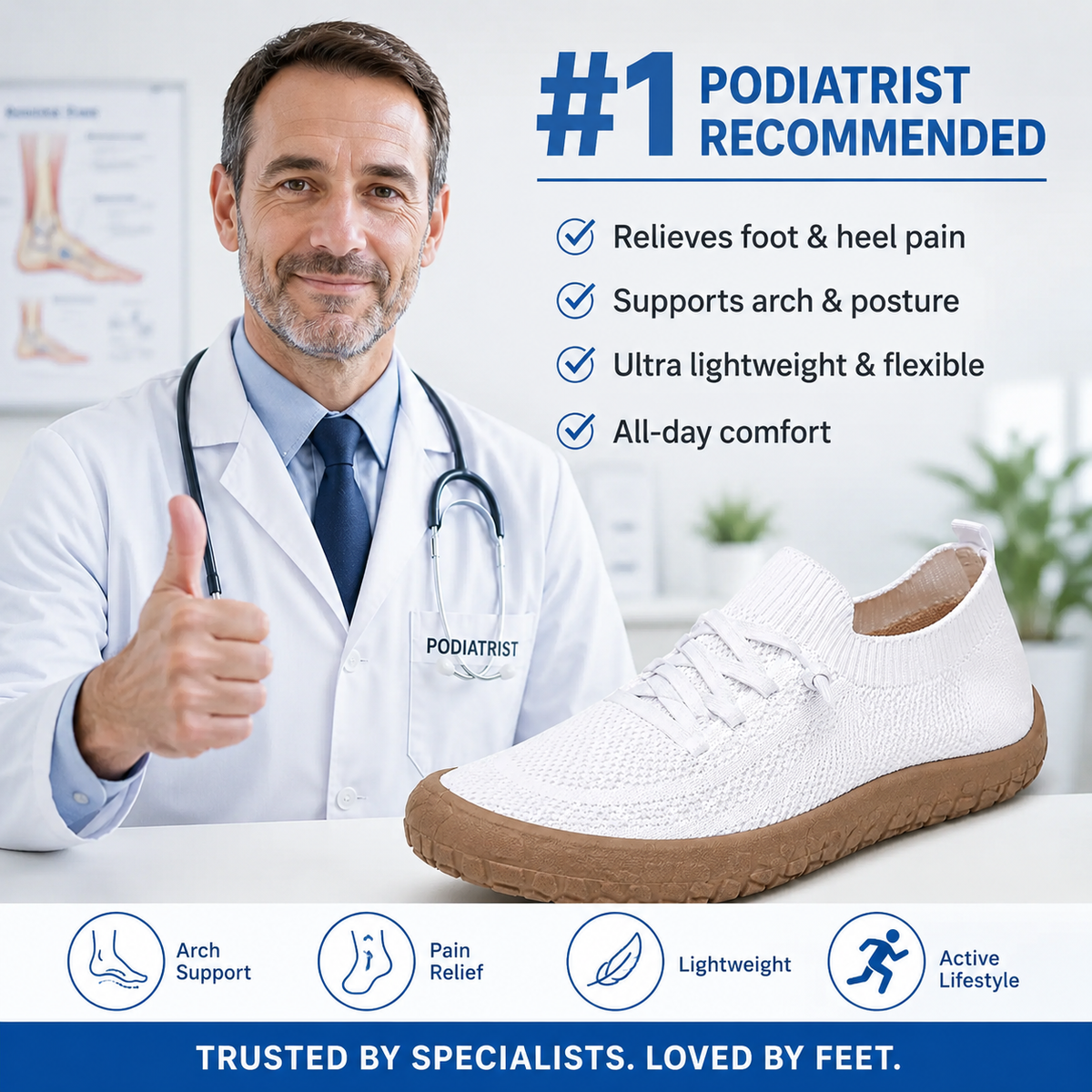 🔥LAST DAY 80% OFF – Women's Orthopaedic Comfort Trainers with Arch Support