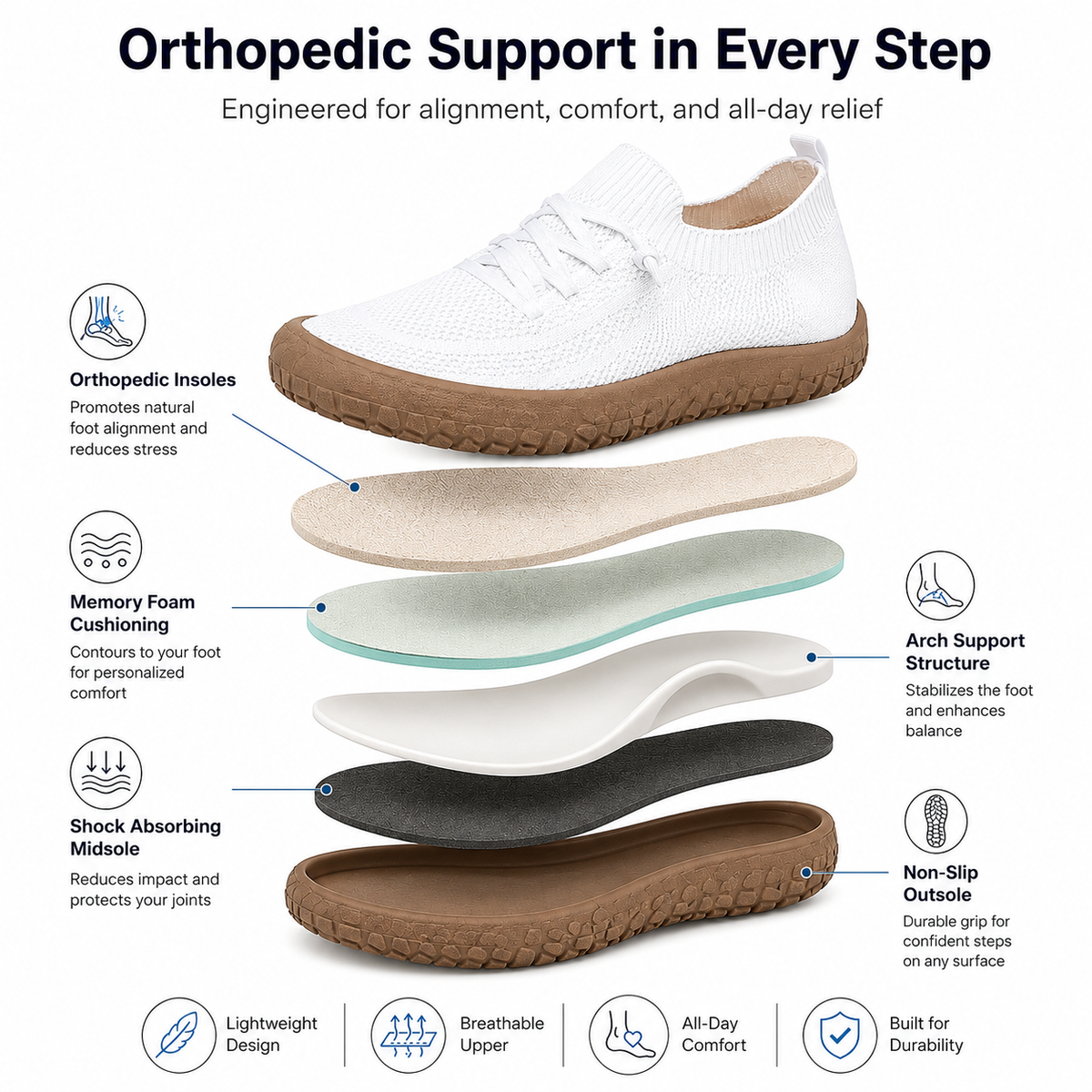 🔥LAST DAY 80% OFF – Women's Orthopaedic Comfort Trainers with Arch Support