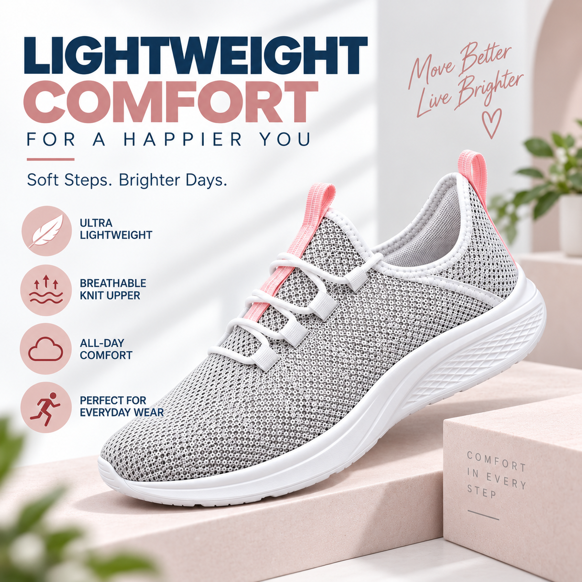 FINAL DAY – 80% OFF 🔥 Women's Orthopaedic Support Mesh Trainers