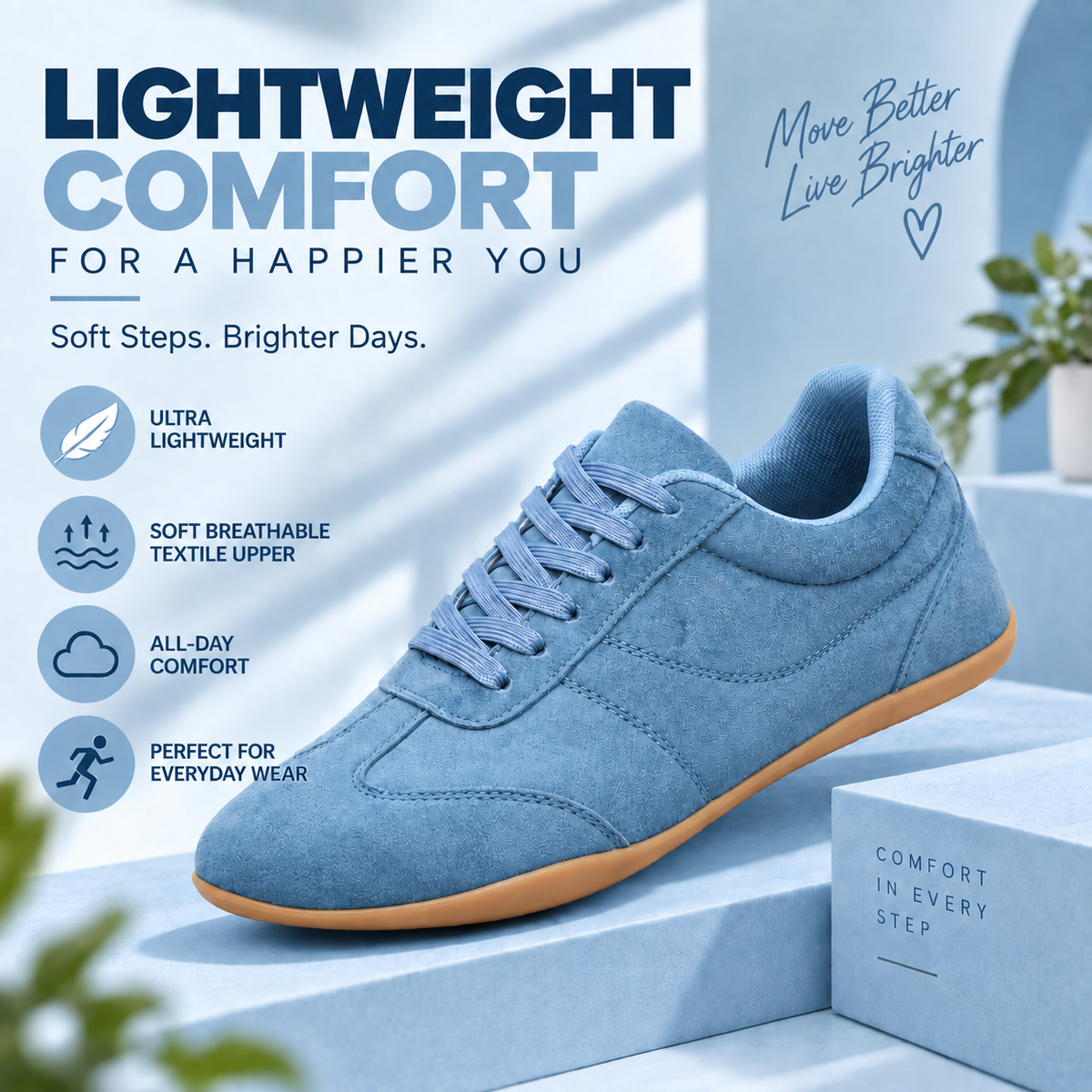 LAST DAY 80% OFF - 👣 Women's Orthopedic Arch Support Sneakers with Lace-Up Design & Cushioned Flat Sole