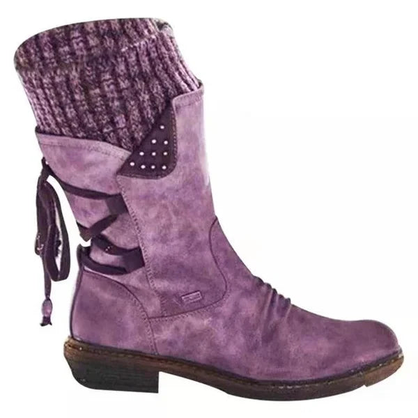 🔥𝑳𝑨𝑺𝑻 𝑫𝑨𝒀 𝑺𝑨𝑳𝑬-𝟖𝟎% 𝑶𝑭𝑭🔥Women's Winter Low Barrel Orthotic Bow Support Wool Warm Boots