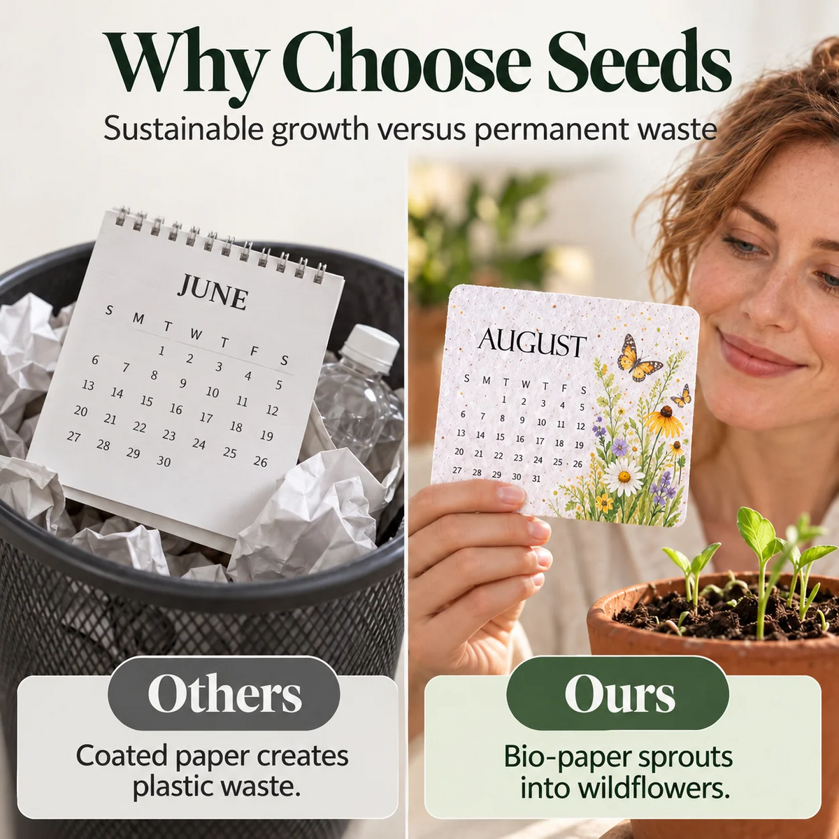 🎁 🇬🇧 2027 Plantable Seed Paper Calendar — Use It, Then Grow It