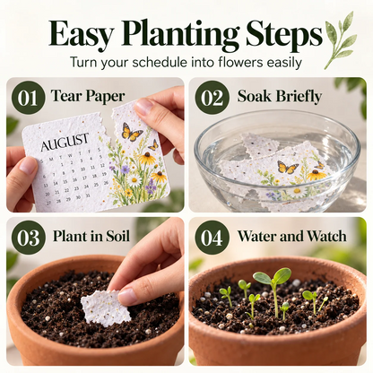 🎁 🇬🇧 2027 Plantable Seed Paper Calendar — Use It, Then Grow It