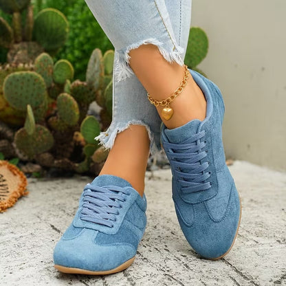 LAST DAY 80% OFF - 👣 Women's Orthopedic Arch Support Sneakers with Lace-Up Design & Cushioned Flat Sole