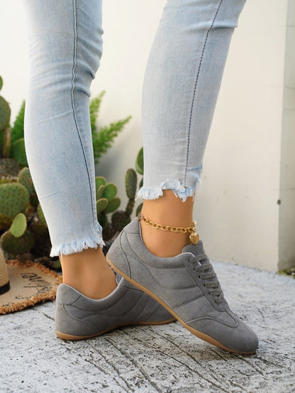 LAST DAY 80% OFF - 👣 Women's Orthopedic Arch Support Sneakers with Lace-Up Design & Cushioned Flat Sole