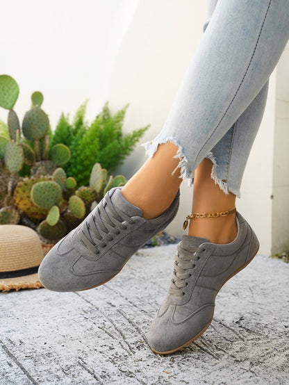 LAST DAY 80% OFF - 👣 Women's Orthopedic Arch Support Sneakers with Lace-Up Design & Cushioned Flat Sole