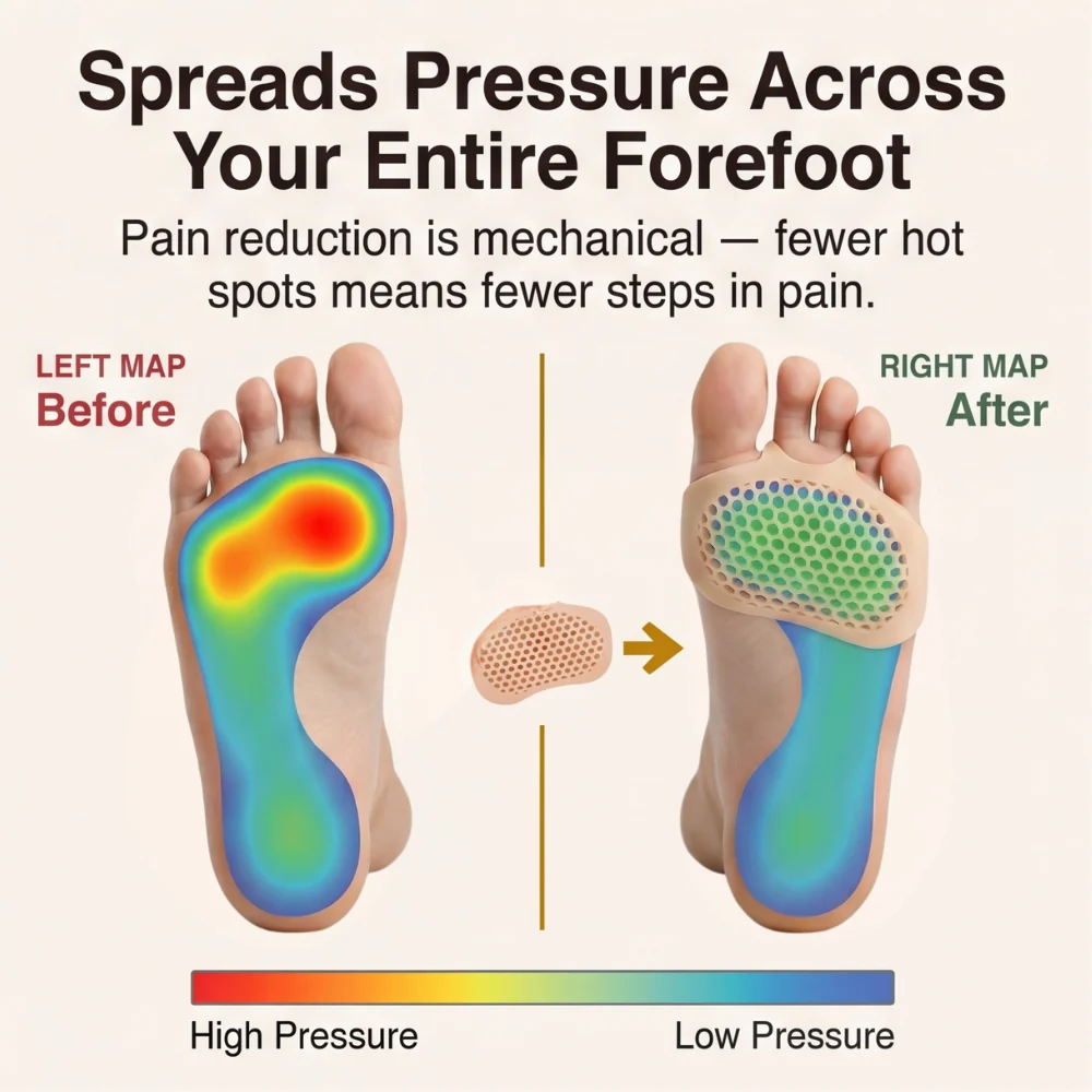 Paiduis® Metatarsal Pads – Soft Gel Pads for the Ball of the Foot for Pain Relief